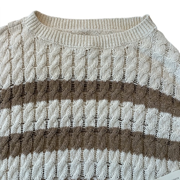 Anthropologie Pilcro Cable-Knit Preppy Striped Sweater - Picture 6 of 14